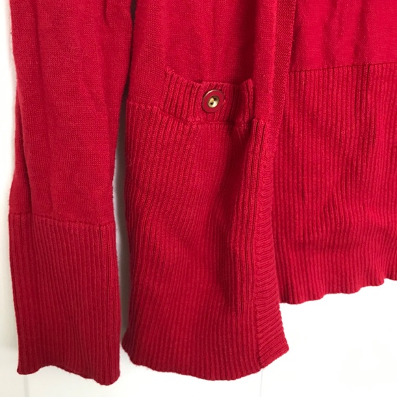 Y2K Banana Republic Cotton Blend Cardigan Sweater XS Cardinal Red - Picture 5 of 9